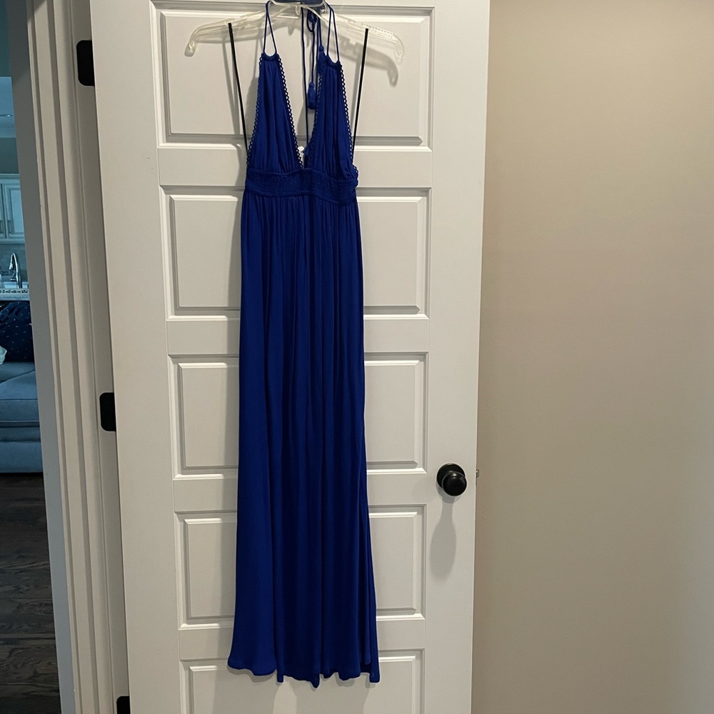 Royal blue halter top dress